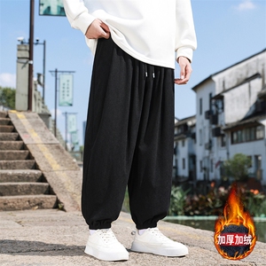风冬季新款灯芯绒长裤子男束脚裤日系复古大码休闲裤K28-P45图片