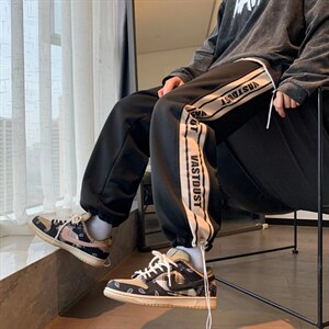 卫裤男新款休闲运裤潮ins港风宽松阔腿裤子K87P28图片