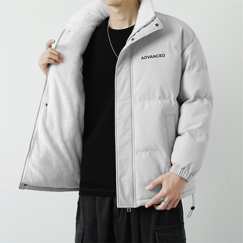新款男冬季纯色加厚立领日系无影墙棉衣M066B-P75控148,男装棉衣,星座717