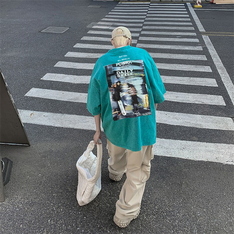 2023夏季重磅新款水洗做旧短袖301D-4-SX15-P38抖音品质！！！，男装T恤，电商B251A(原星座301D-4)