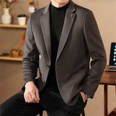 【皮尔卡丹专版】主推高端男装手工绵羊毛双面呢西服外套，男装西服，钱塘723