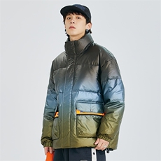 冬季立领亮面渐变加厚保暖外套潮牌宽松羽绒服A305-3758-P200，男装羽绒服，电商B306