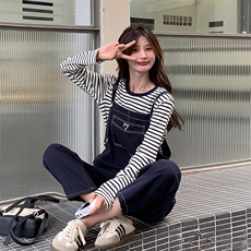 （2024新款现货）学院风背带裤条纹套裤212A-8851-P135-K199，女装套装/套裙，浙宝212A