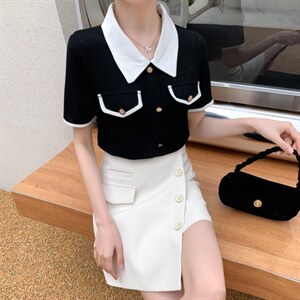 夏季小香针织上衣图片