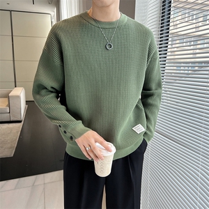B353 MY909 P80绿色2025秋冬男士常规版型潮版针织衫套头毛体男图片