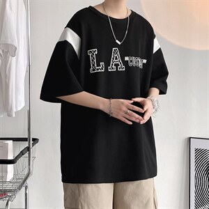 新款夏季设计潮流男装时尚百搭圆领男士字母印花T恤ZDY3408-P48图片