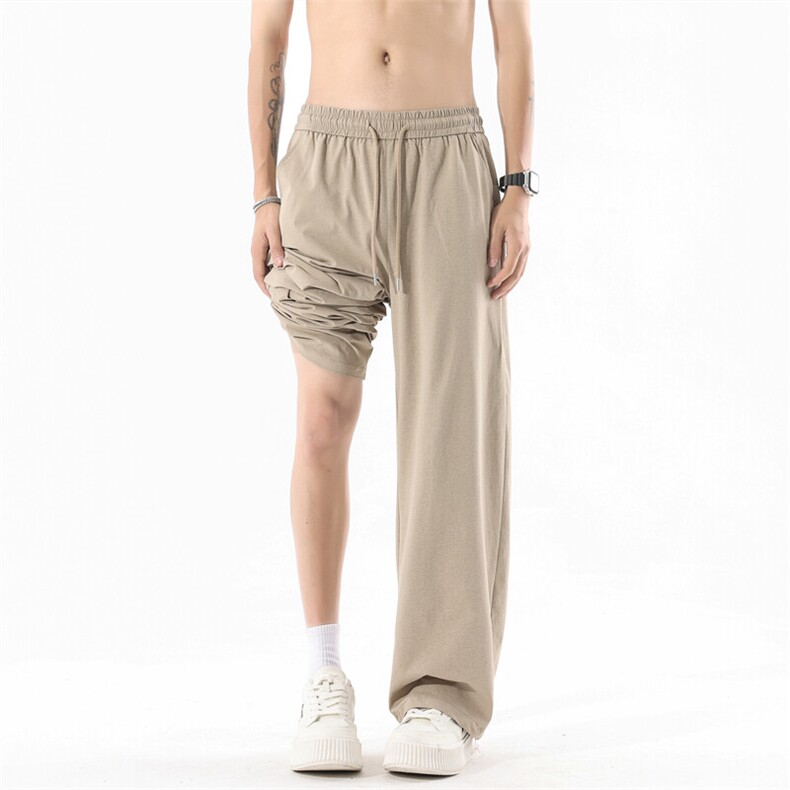 夏季新款休闲裤男宽松冰丝裤直筒拖地裤速干裤K3513-P35控58,男装休闲裤,星座209-2