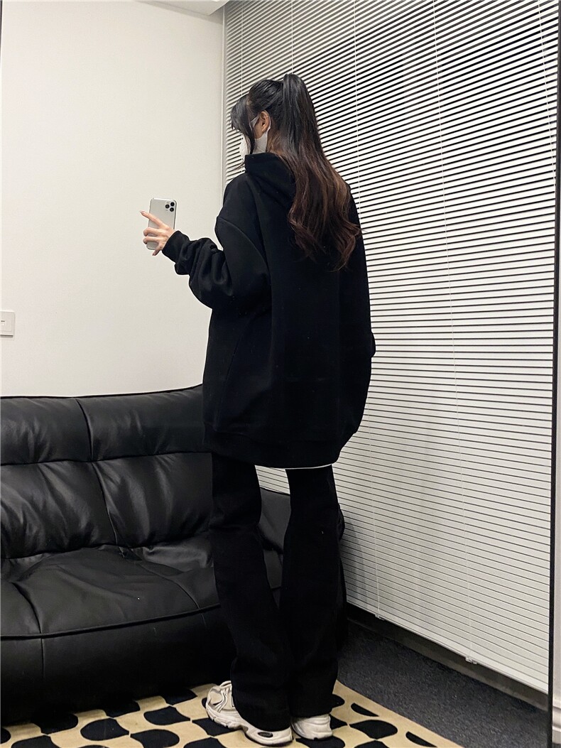 美式复古连帽重磅卫衣基础款休闲宽松oversize图片
