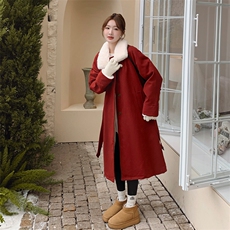 【现货】新品新年战袍红色派克服加绒外套2C037212P225K298，女装派克服，2C037