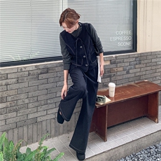 法式老钱风时尚套装女2025秋减龄巨好看马甲条纹t恤阔腿裤三件套，女装套装/套裙，2C090