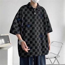 新款优品男士短袖纯棉红心印花T恤宽松上衣PL3305-P55图片