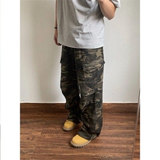 迷彩工装牛仔裤男新款美式复古直筒阔腿宽松裤子1008-LN10899-p60，男装牛仔裤，星座1008