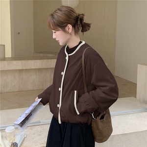 现货90白鸭绒圆领短款羽绒服女2025冬新款宽松时尚百搭保暖外套图片