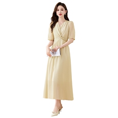 微胖女装锦棉天丝高级感连衣裙女夏2025年夏季新款大码a字裙长裙，女装连衣裙，鑫鑫美