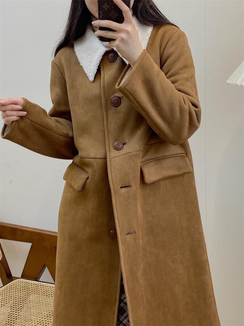 独屿麂皮复合颗粒外套现货，其它，独屿