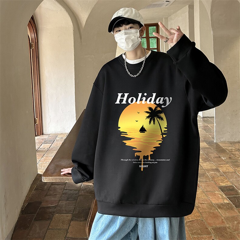 控38简约帅气百搭长袖t恤男大码卫衣T4266-P25加绒款-P35,男装卫衣,电商A040