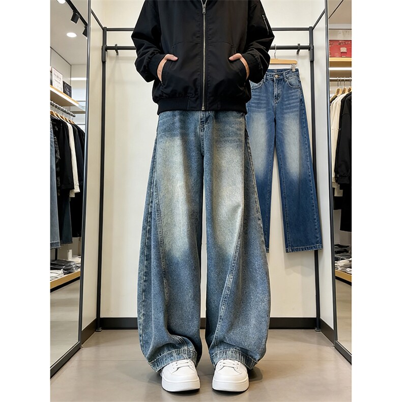 宽松直筒牛仔裤男生长裤A148-P45,男装牛仔裤,电商D312