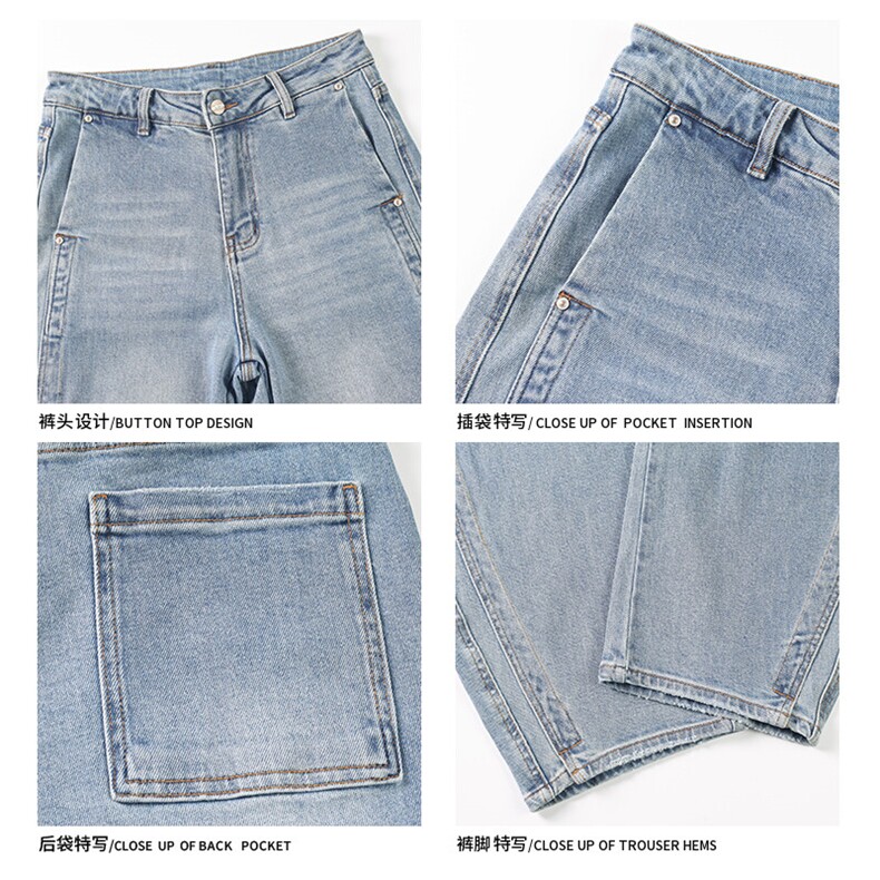 2025夏季新款白底美式弯刀牛仔裤M-5XLGK25461-P60,男装牛仔裤,电商A022