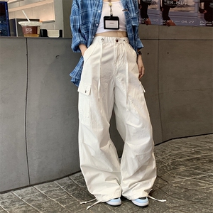 美式复古做旧高街工装裤潮牌男女新款多口袋宽松阔腿裤YD9002-P75图片