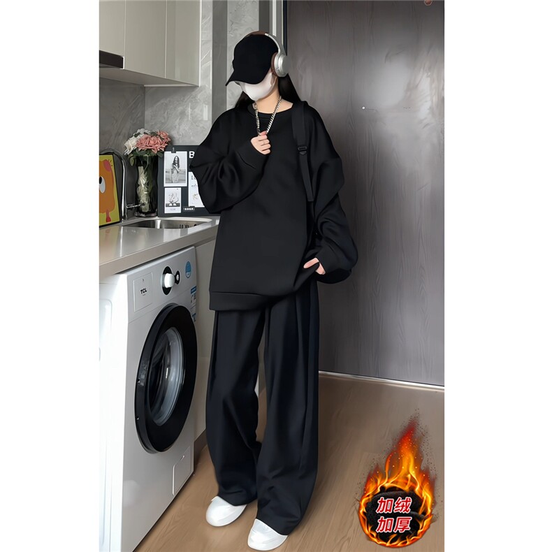 冬装加绒加厚保暖男士套头卫衣时尚银狐绒圆领卫衣W8808-特P40,男装棉衣,电商A006