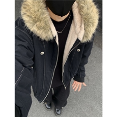 冬季座山雕美式棉服外套男女兔毛冬季cleanfit派克服短款棉衣p128，男装棉衣，电商C307