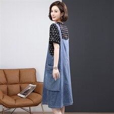 2022夏季新款时尚气质宽松显瘦休闲舒适背带牛仔裙，女装连衣裙，丽影随形