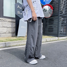 2023夏季薄款日系韩版潮流宽松直筒阔腿裤潮牌ins休闲裤K924-P32，男装休闲裤，星座512-2