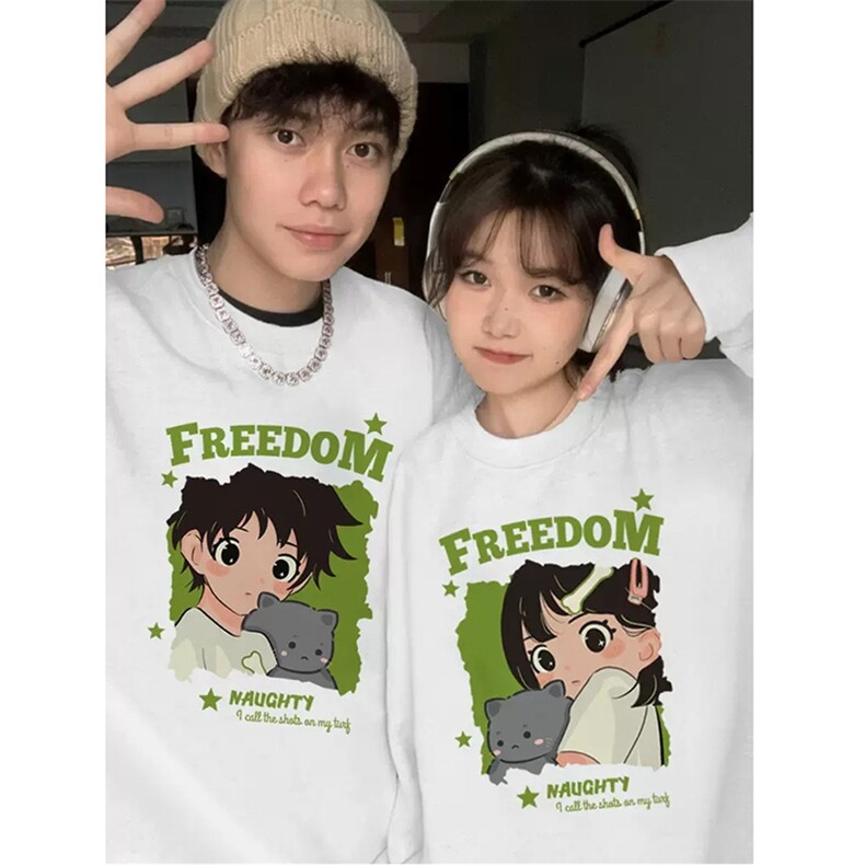 中性情侣卡通长袖圆领卫衣B318B-BB11-P45，男装卫衣，电商B318B