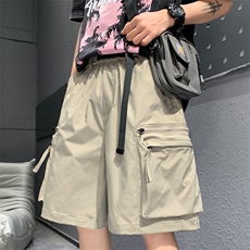 工装短裤男潮牌ins宽松休闲宽松大码中裤五分裤D0601-P48，男装牛仔裤，星座308B-2