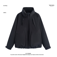 平铺~新标90白鸭绒日系多口袋立领羽绒服外套E102/P268，男装羽绒服，电商B331