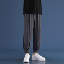 直筒裤子男士冰丝垂感休闲裤2023新款夏季九分长裤  2022-特批20图片