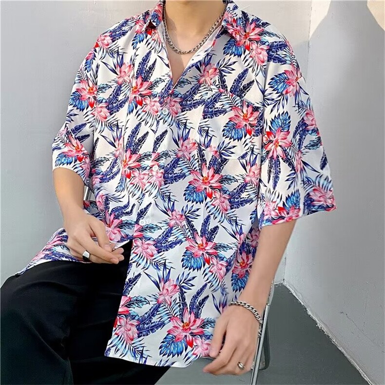 夏威夷风短袖花衬衫男海南岛休闲沙滩服T5103-P26图片