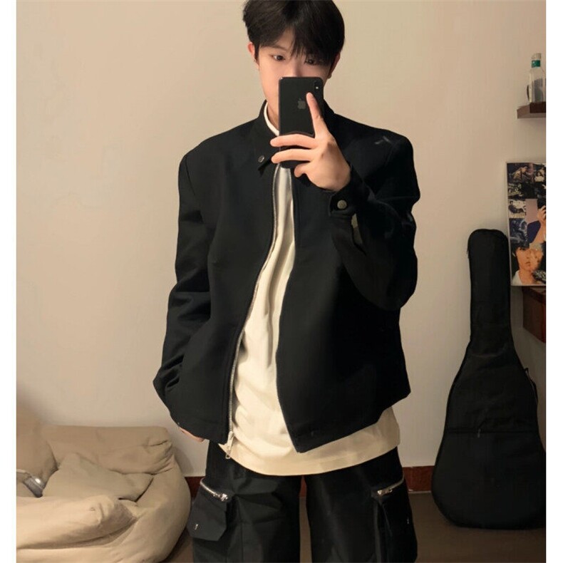 小众垫肩行政夹克2025高级感廊形短款飞行员外套男女春秋-W2799,男装夹克,星座601-1