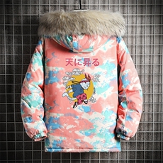 MC49012-P135日系潮衣男大码派克服男工装服外套袄网格，男装棉衣，电商A040A
