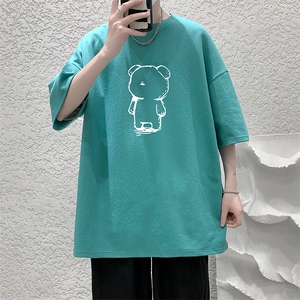 230g重磅纯棉短袖t恤男大码半袖半截袖 DX17339-P20图片