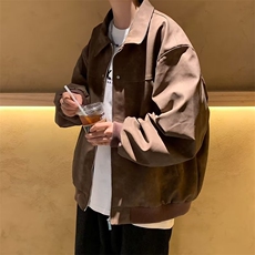 夹克男韩版潮流机车服高街帅气2024冬季新款ins宽松外套W5349-P78，男装夹克，星座412-2