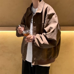 夹克男韩版潮流机车服高街帅气2024冬季新款ins宽松外套W5349-P78图片