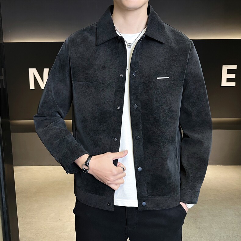 仿小牛皮扎染皮衣夹克男士外套C317-9895-P140卷后188,男装夹克,电商C317