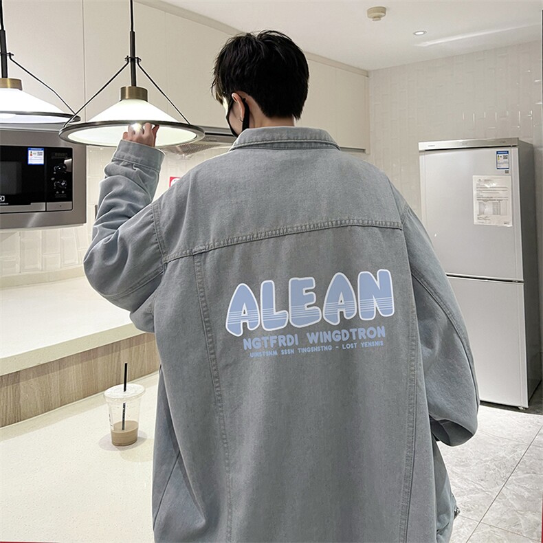 牛仔夹克男大码牛仔外套男茄克NJ77291-P60加绒款-P75,男装夹克,电商A040