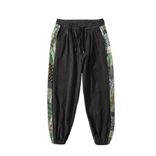 日系2024秋冬款撞色拼接灯芯绒束脚运动休闲潮牌卫裤8801-P50控69，男装休闲裤，星座914-3