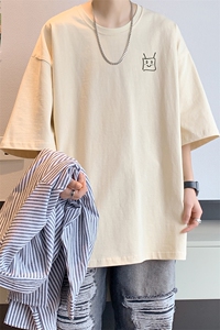 已注册/夏季内景纯棉新款复古休闲短袖T恤男宽松体恤衫DT9694/P25图片