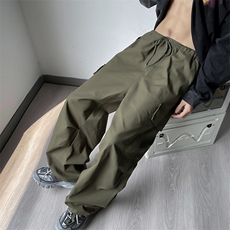 美式vibe机能冲锋裤男日系oversize宽松直筒工装长裤K7445-P39，男装休闲裤，星座512-3