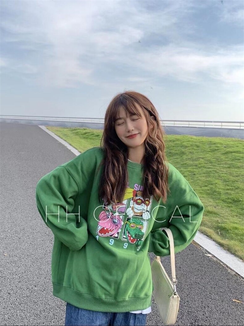 爆加绒卡通卫衣，女装卫衣/绒衫，hh