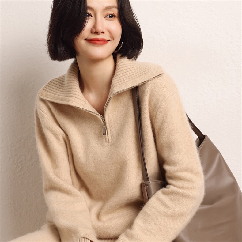 羊绒衫女加厚亲肤山羊绒毛衣内搭针织衫打底衫,女装羊绒衫,五色羊羊绒