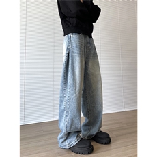 【备货2000件】XZ612-K223-P55春款美式复古弯刀牛仔裤慵懒风，男装牛仔裤，星座612