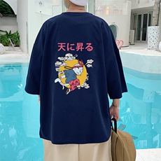 Q11012-P30春夏季七分袖t恤男大码五分袖男短袖中袖，男装T恤，电商A040