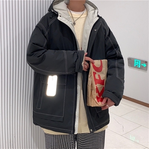 2026冬季男工装辑明线连帽羽绒棉服A338-1 MF87 P138 控168图片