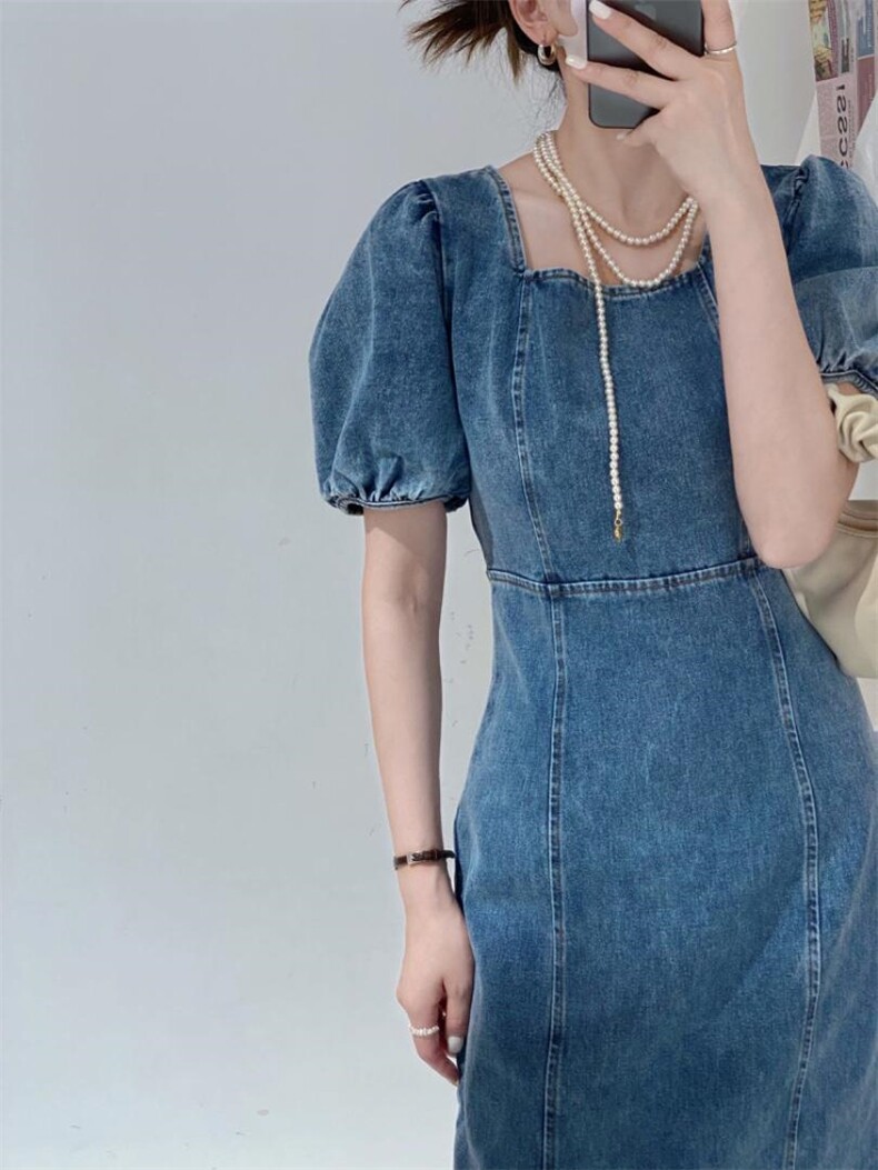 韩版收腰牛仔裙，其它，驿谷