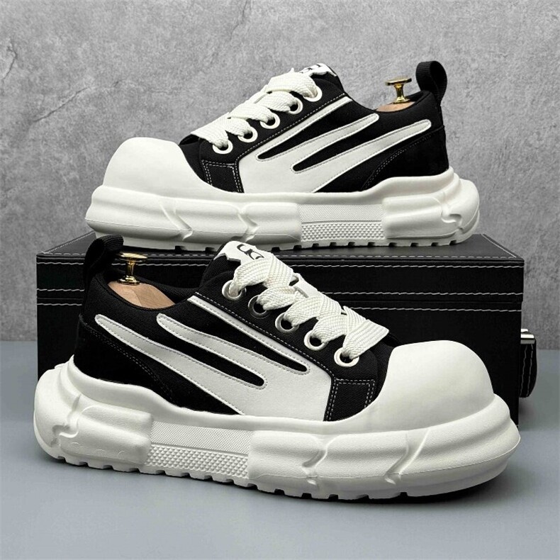 X4884-p265大头鞋男厚底增高帆布鞋2025新款百搭休闲运动板鞋，男鞋帆布鞋，星座1407-3