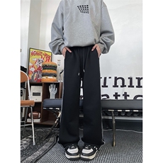 秋季新款港风日系复古拉杆阔腿运动休闲裤男长裤卫裤ZK3829-P40，男装休闲裤，星座313A(原308A-2)